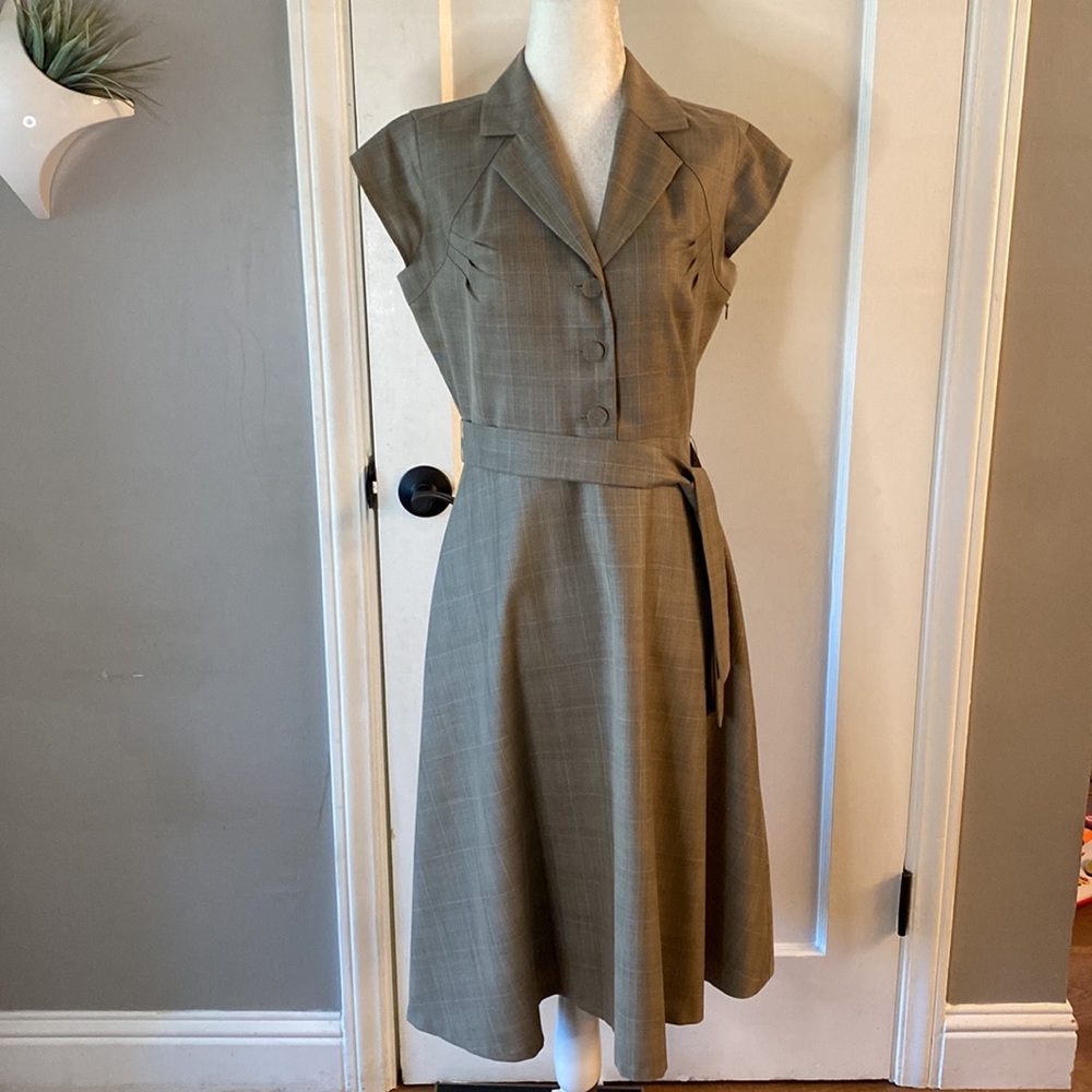 Calvin Klein retro-inspired plaid fit and flare